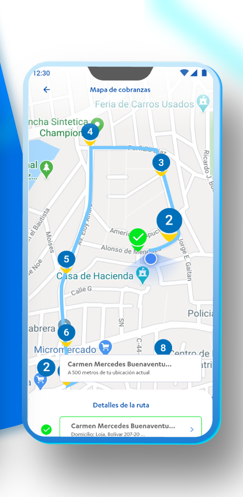 Gestiona App collections route map